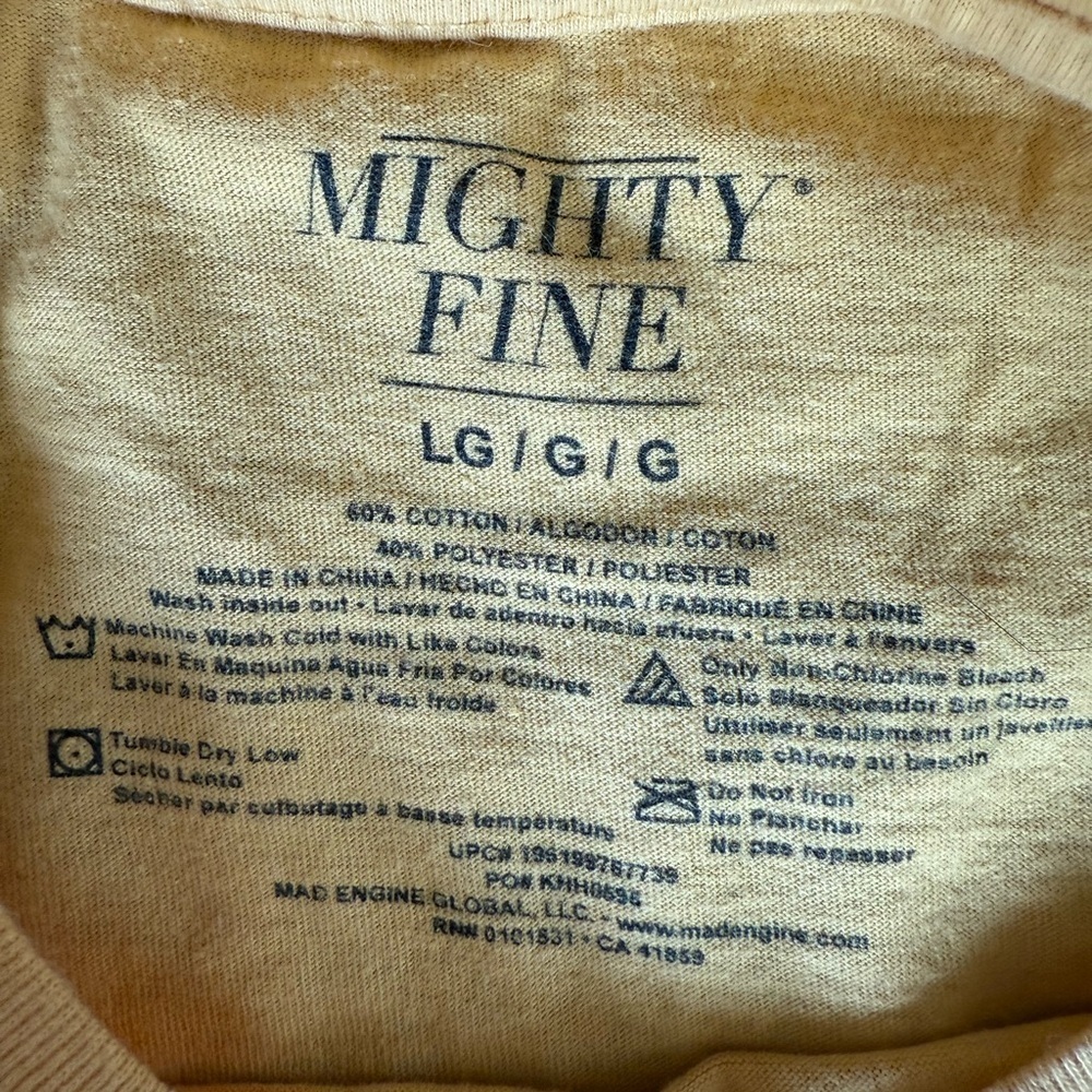 Mighty Fine Yellow Short Sleeve Tee with Sunburst Design - Picture 3 of 3
